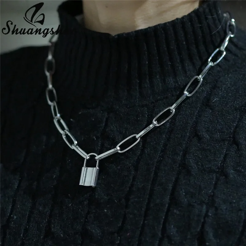 Ожерелье-чокер EBOY в стиле стимпанк золотистого цвета с замком хип-хоп Рок Висячие