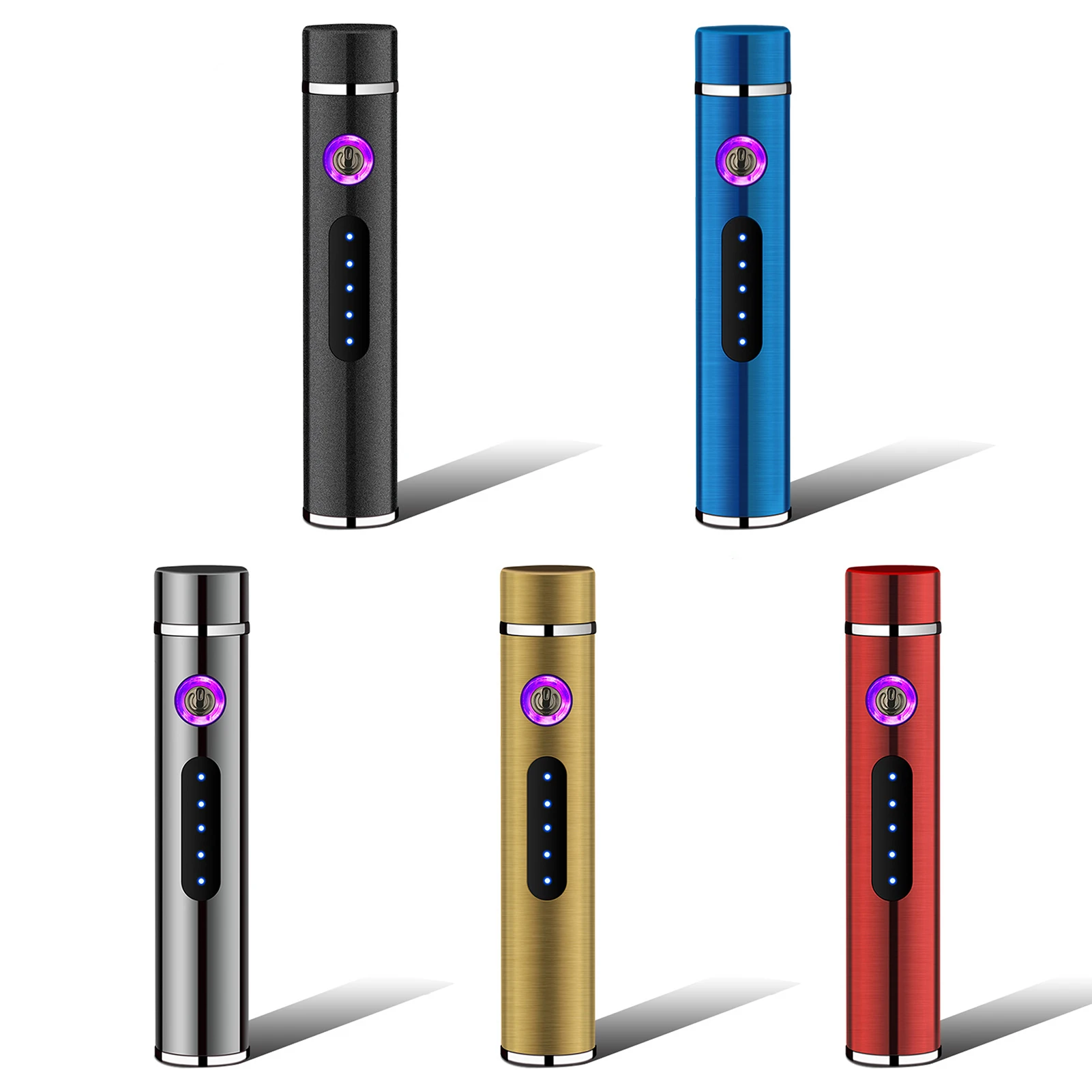 

Portable USB Rechargeable Electric Lighter Windproof Mini Light Weight Ignition Cigarette Lighter PVC Double Ice Arc Lighter