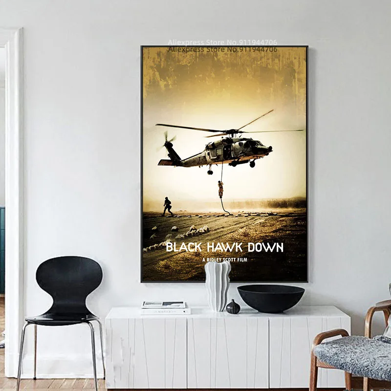 Минимальный постер фильма черный ястреб Ридли Скотт холст живопись настенные