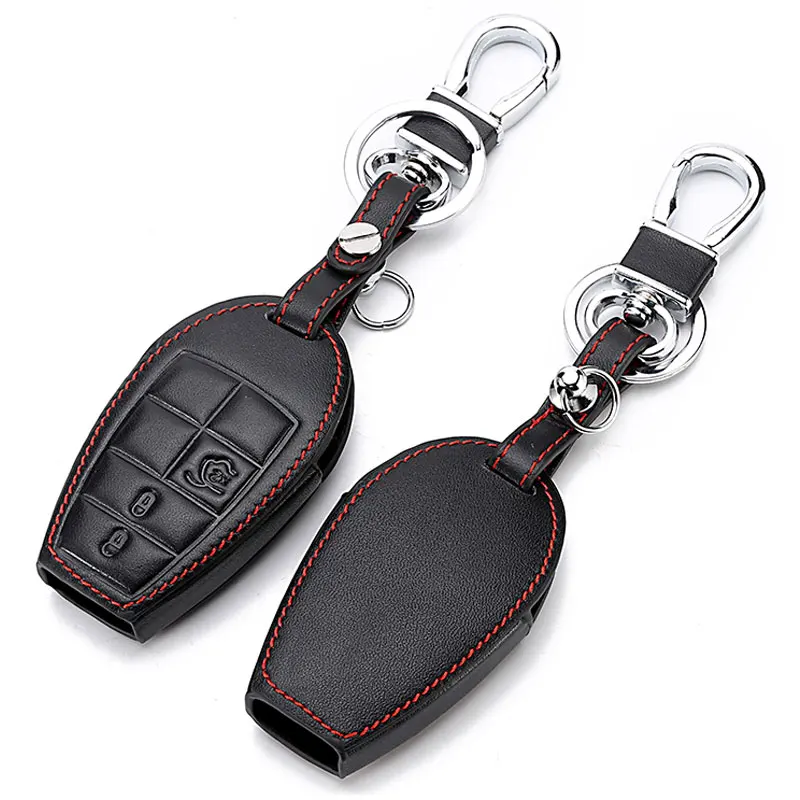 Leather Key Cases Fob Cover For Fiat Dodge Charger Dart Challenger Durango Jeep Grand Cherokee Chrysler 300 Smart Keys | Автомобили и