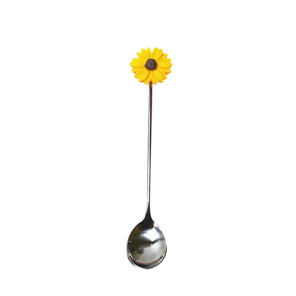 Spoon Дейзи чайные ложки из нержавеющей стали кофейные ложечки сала вилка сахарный торт Десертные Вилки для фруктов ложка для перемешивания кухонные столовые приборы - Цвет: Spoon
