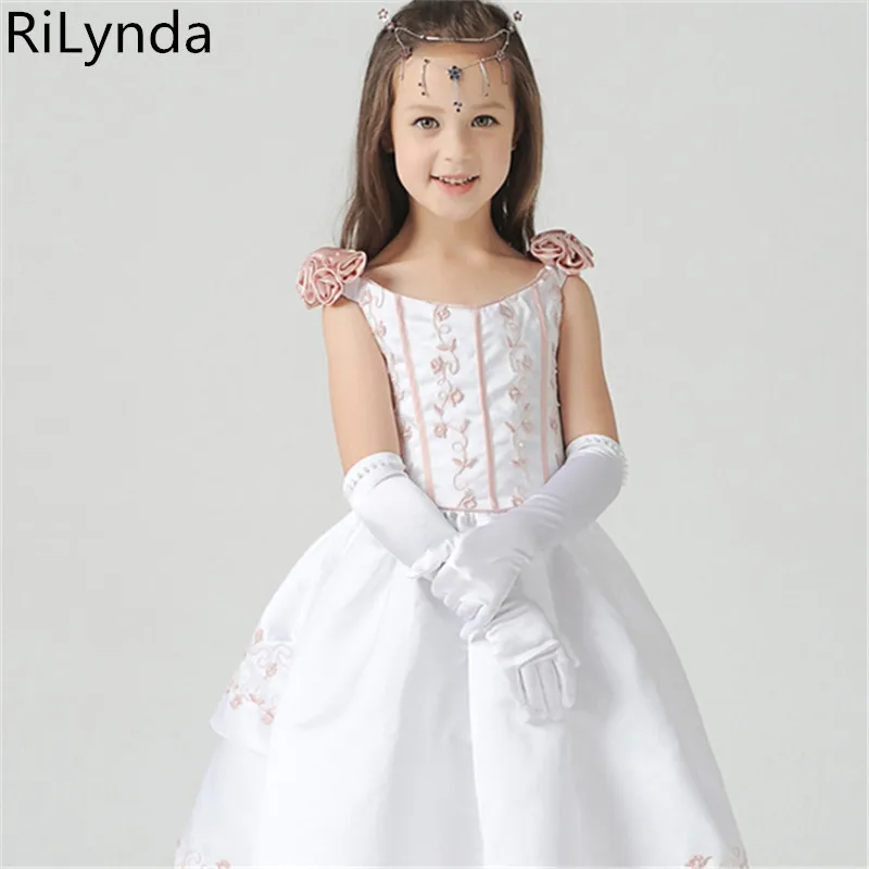 Lace-studded children's wedding flower girl dress gloves fingerless girls show dance gloves decoration