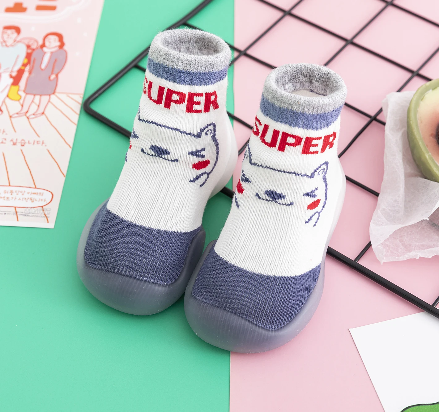 

Unisex Baby Shoes First Shoes Baby Walkers Toddler First Walker Baby Girl Kids Soft Rubber Sole Baby Shoe Knit Booties Anti-slip