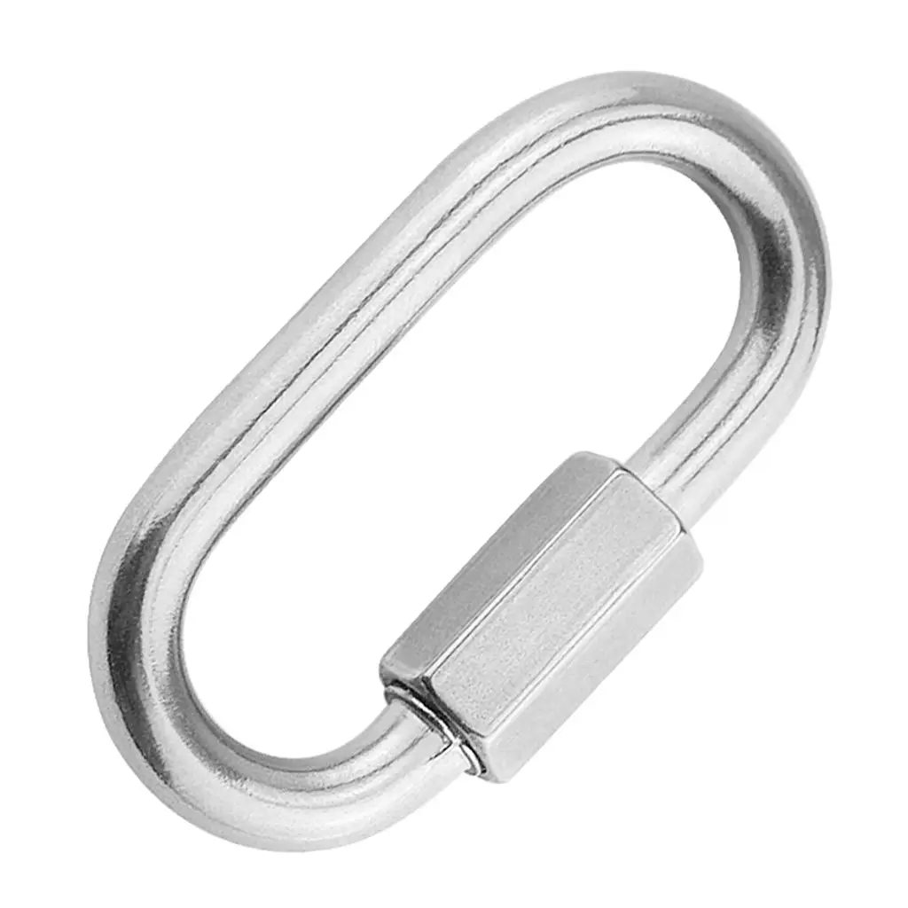 

304 Stainless Steel Quick Link Screw Lock Hook Carabiner 8x75mm