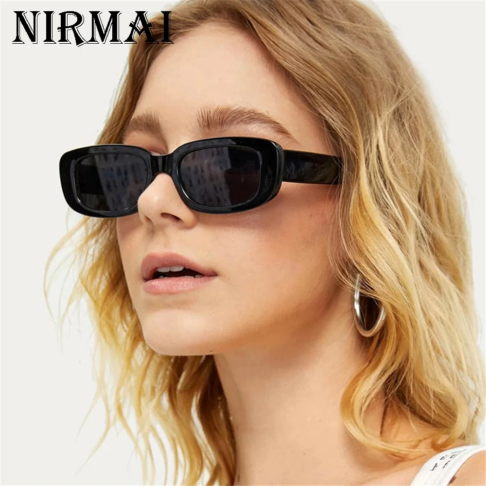 

Rectangle Sunglasses Women Vintage Brand Designer Square Sun Glasses Shades Female UV400 Polycarbonate Eyewear 7 Colors 40mm