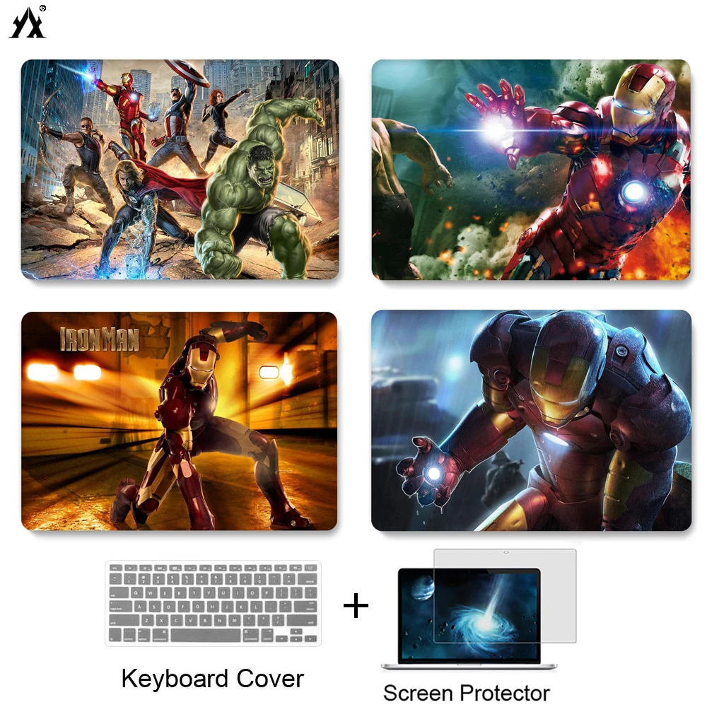 Жесткий чехол Iron Man для macbook Air 13 A1932 Pro Retina 11 12 16 15 ноутбука с сенсорной панелью pro