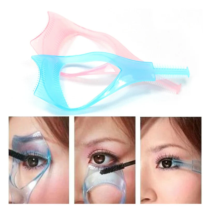 Multifunctional Fashion 3 in 1 Mascara Eyelash Brush Curler Guard Applicator Comb Cosmetic Stencil Shield Guide Make Up Tool | Красота и