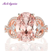 elsieunee 100 solid 925 sterling silver morganite diamond rings for women wedding engagement fine jewelry ring wholesale gifts