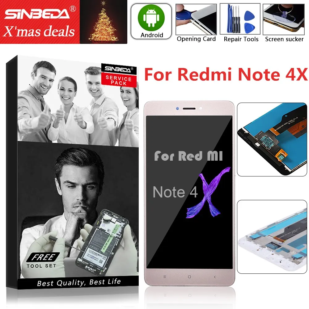 Сенсорный жк-экран Snapdragon 625 для Xiaomi Redmi Note 4X с рамкой сменный экран 4 глобальная
