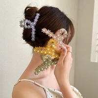 fashion personality pearl flower catching hair shark clip little daisy hairpin temperament design sense hair accessories
