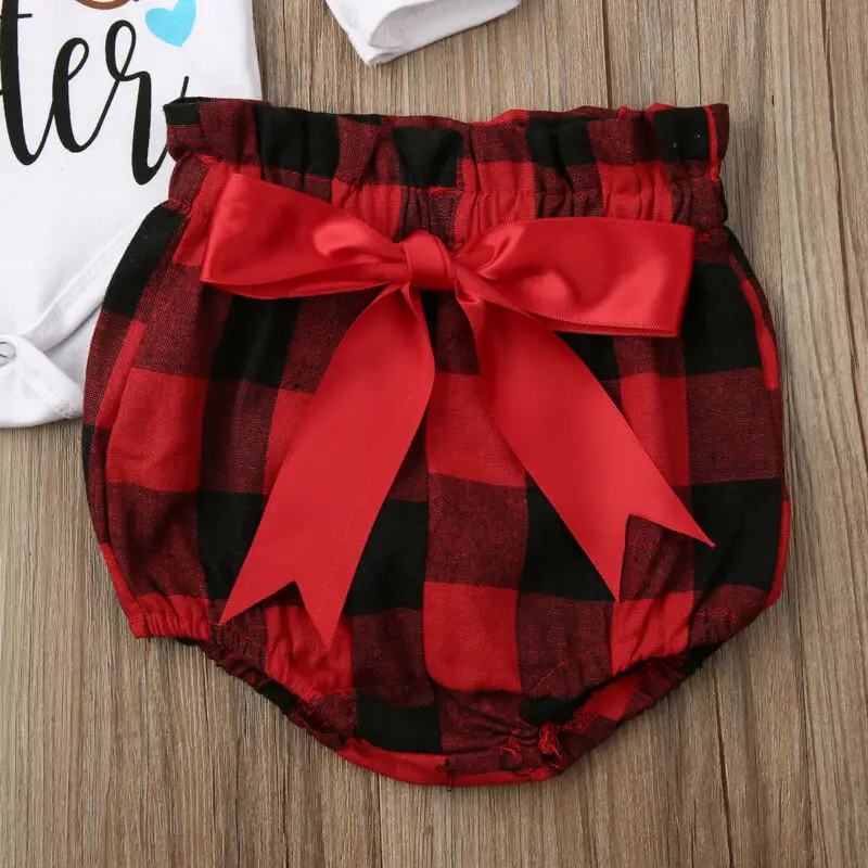 Повседневный хлопковый комплект одежды для маленьких девочек рождественские