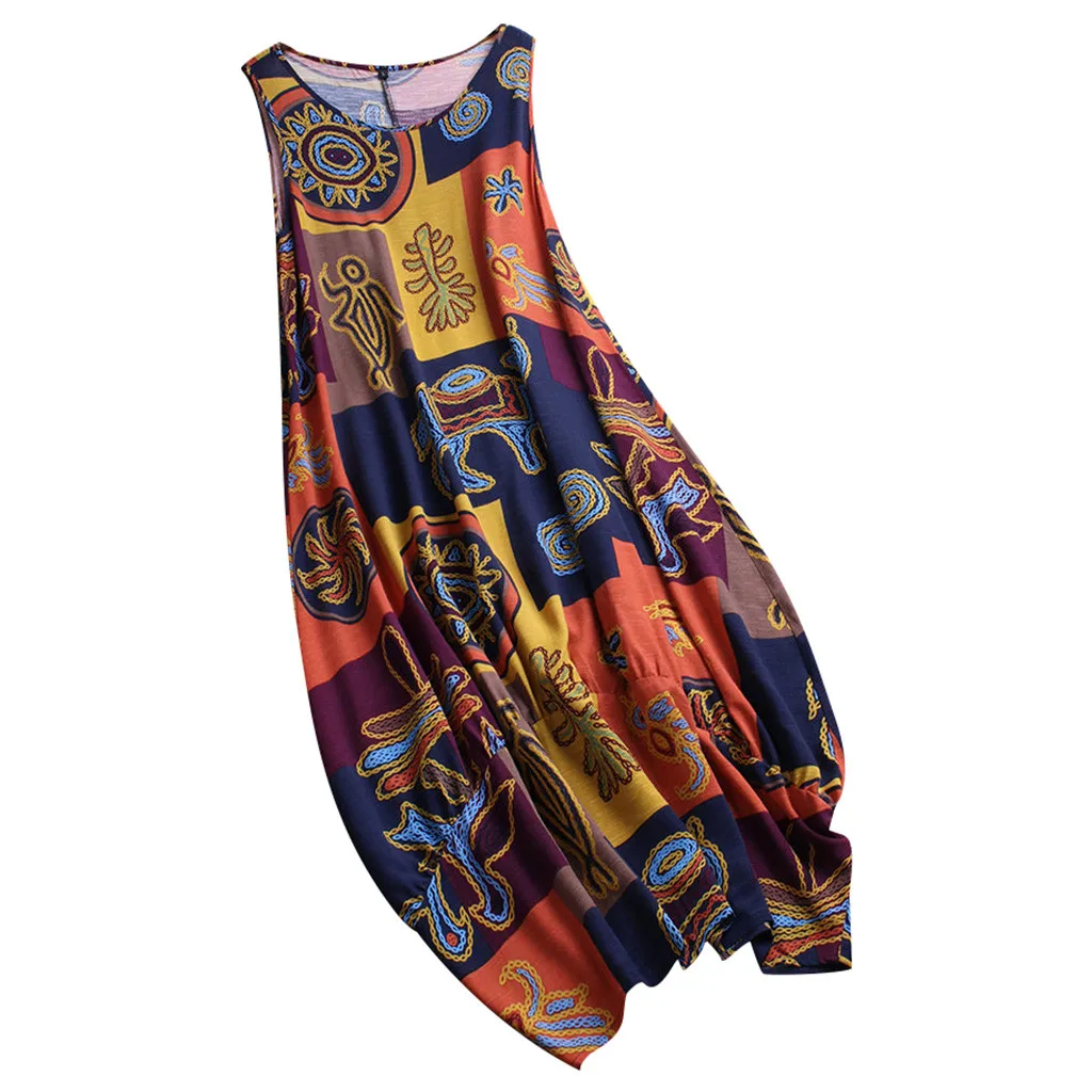 Женское платье с аппликацией AMSGEND повседневное Повседневное из хлопка и льна