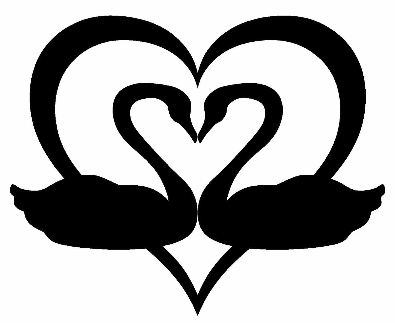 

SWAN HEART Vinyl Decal Sticker Window Bumper Love Birds Kissing 13cm