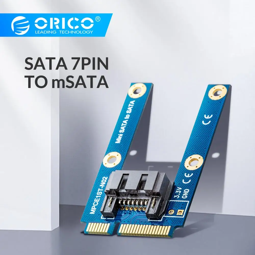 ORICO SATA 7PIN к адаптер mSATA плоский тип SSD адаптер SATA3.0 к mSATA SATAIII протокол полная высота поддерживаемый Размер