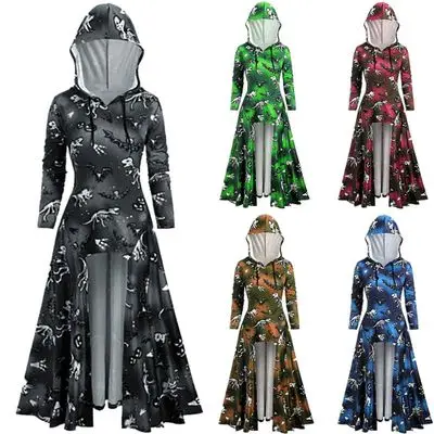 Бархатная накидка с капюшоном для взрослых на Хэллоуин средневековый костюм