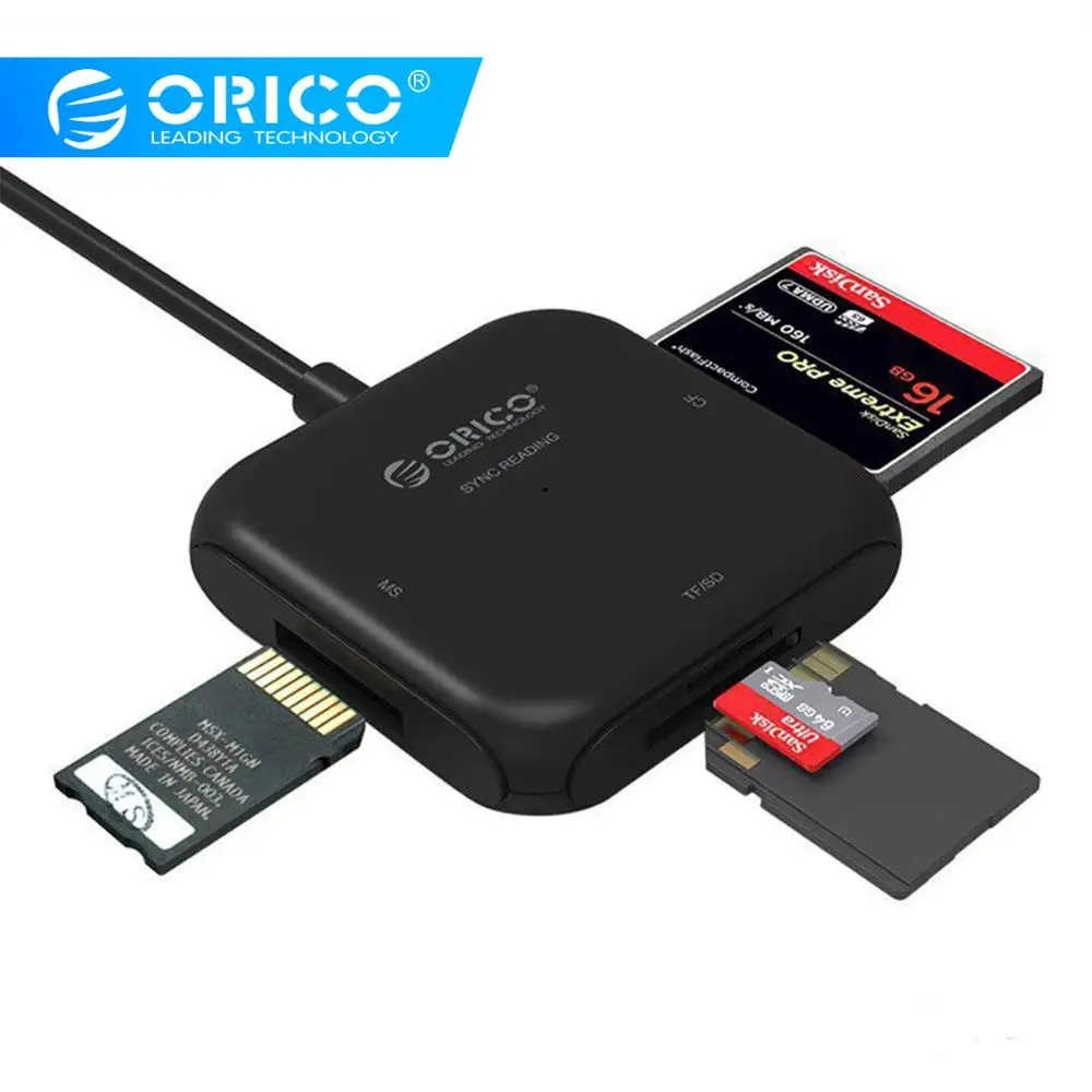 ORICO SD кард-ридер супер скорость USB 3,0 Micro SD TF кард-ридер максимальная поддержка 256 ГБ для компьютера USB 3,0 кард-ридер