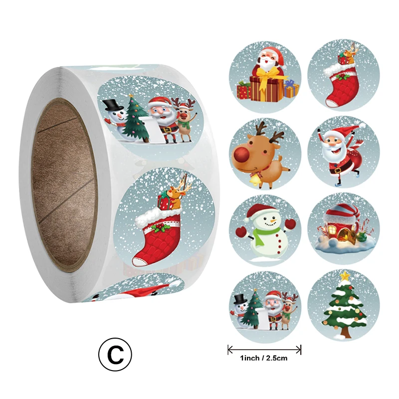 

500pcs Merry Christmas Handmade Sticker Card Label Sealing Party Supplies