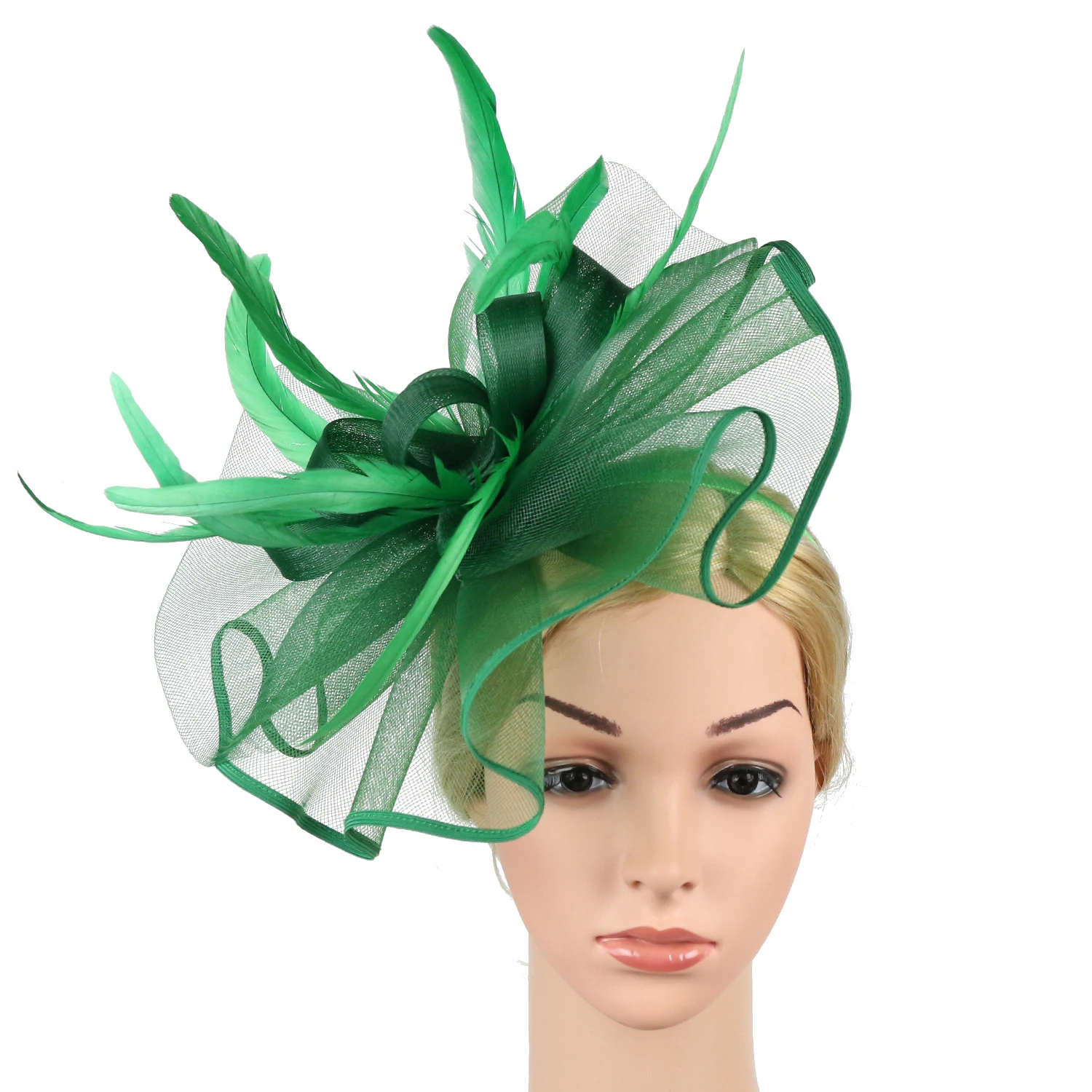 

Women Flower Mesh Headwear Flower Feathers Hat Girls Cocktail Tea Party Fascinator Hat Birthday Wedding Party Decoration