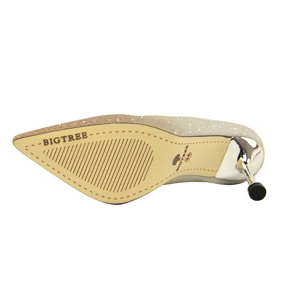 BIGTREE/Женская обувь на высоком каблуке Фиолетовые туфли лодочки с градиентом 2020