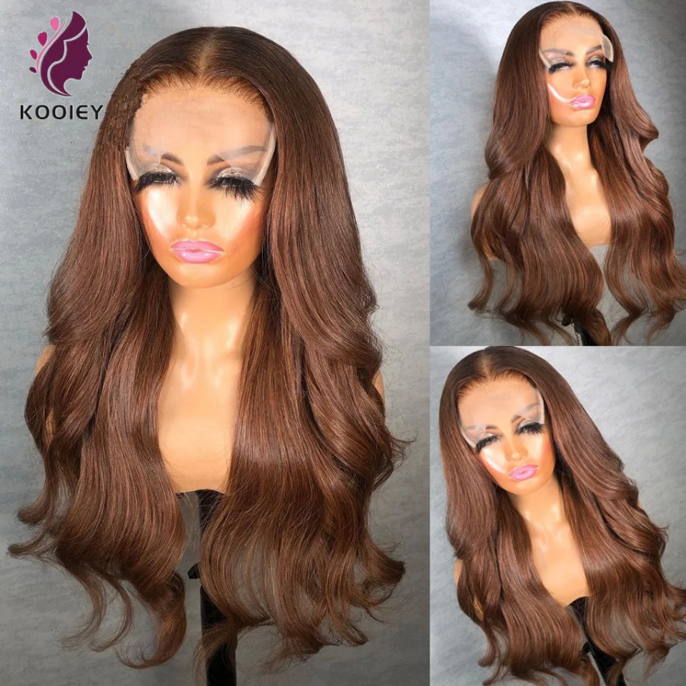 

Парики из натуральных человеческих волос темно-коричневого цвета, 13x 4, парики на сетке спереди для женщин, бразильский парик с 180% застежкой ...