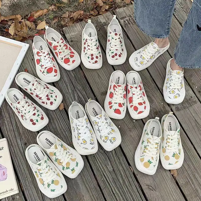 Яйцо ананас клубника парусиновая обувь для женщин первый шаг в весну корейские