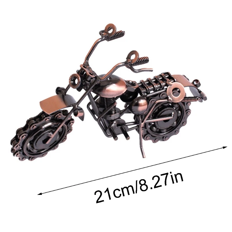 

Wrought Iron Electroplating Motorcycle Mini Chain Motorbike Model Home Office Decoration Ornaments Children Toy