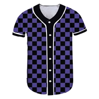cjlm purple checkerboard mens baseball uniform fashion summer new button coat black plaid short sleeve top large size dropship