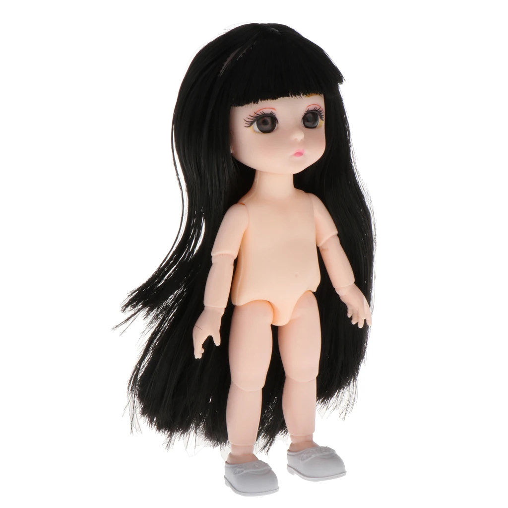 Прекрасный 13 подвижных шариковых суставов 1/12 BJD мини девочка кукла 3D Глаза DIY
