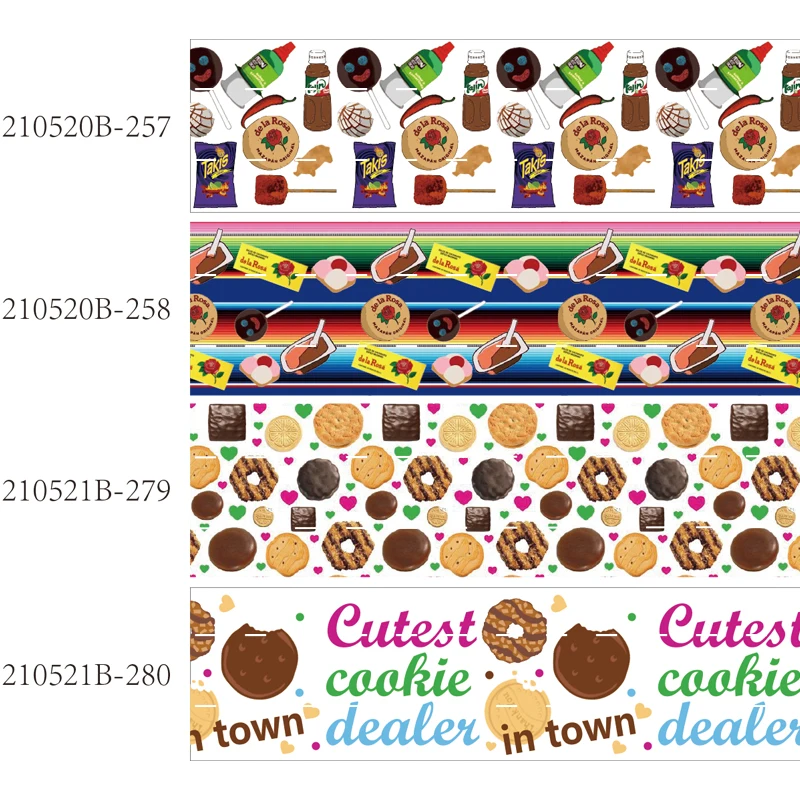 

Snack Cookie Printed Food Grosgrain Ribbon (50 yards/lot) Hot sale 7/8" 22mm