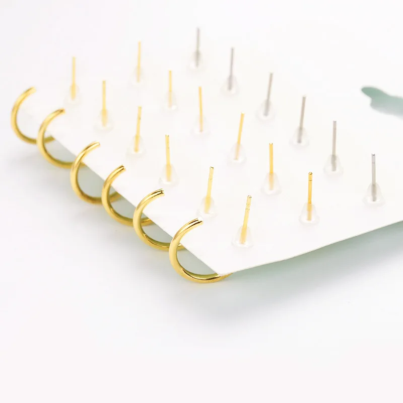 Модные смешанные серьги-гвоздики с жемчугом золотого/серебряного цвета 9 парт/уп.