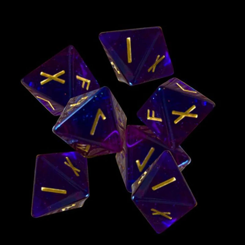 

3 Pcs 8-Sided Rune Dice Resin Assorted Polyhedral Dice Set Divination Game Toys