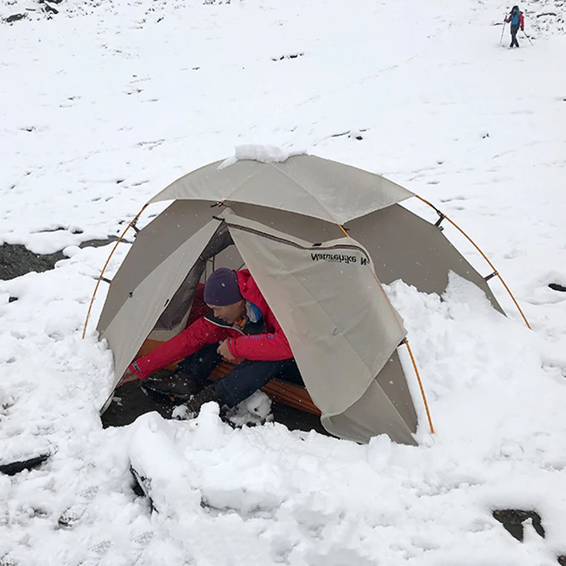NatureHike от 1 до 2 человек Сверхлегкий Палатка 4 сезона открытый профессиональный с силиконовым покрытием 20D нейлоновые палатки алюминиевый стержень