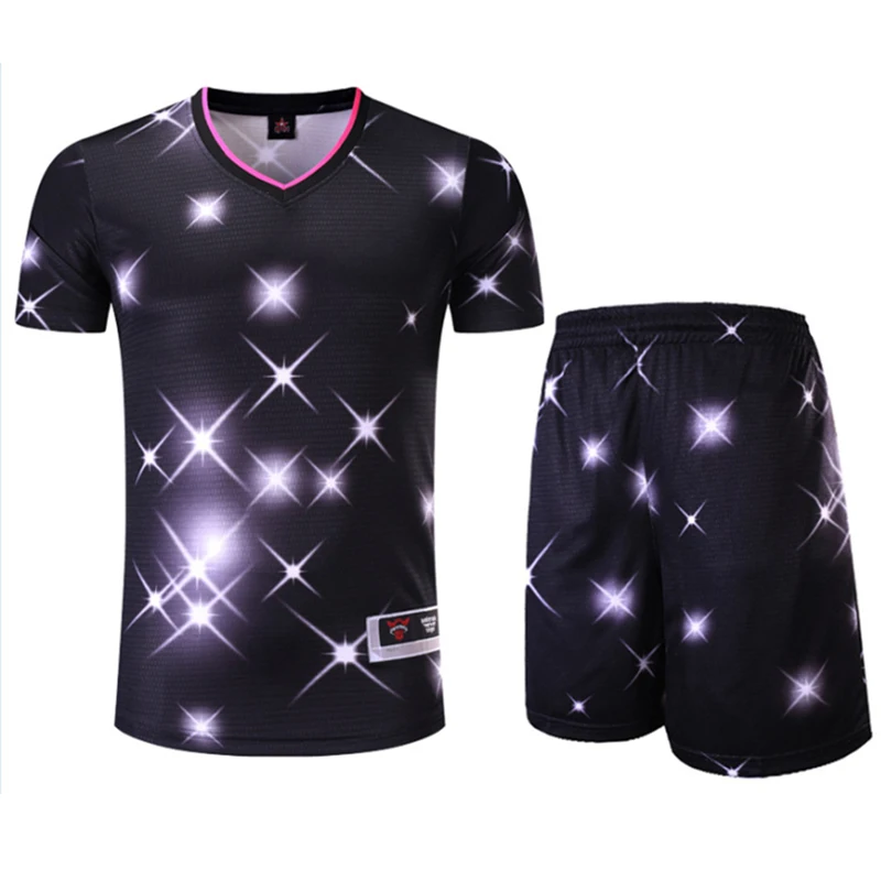 Качественный дышащий модный спортивный костюм со звездами для пробежек с