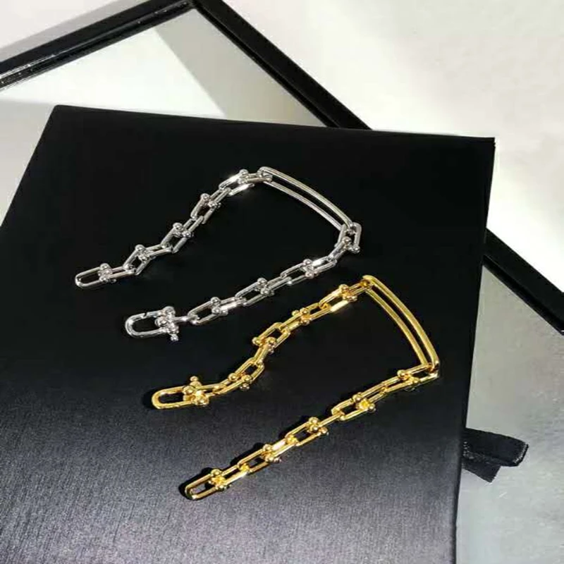 Нью Йорк Модные женские Стиль u образный совместных застежка S925 пробы с Горным