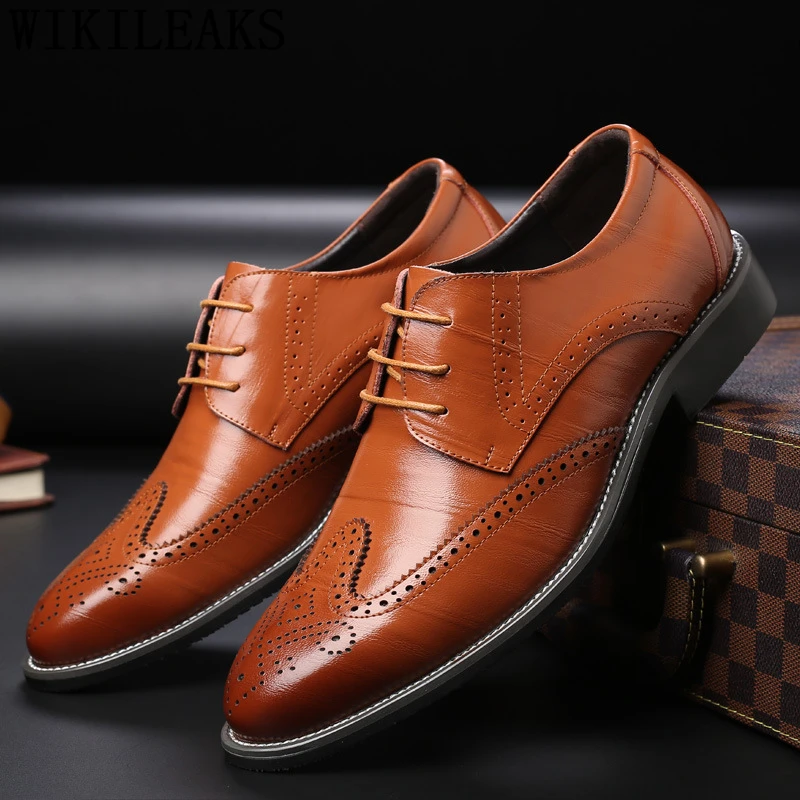 Мужские туфли оксфорды из натуральной кожи с острым носком|shoes brand|shoes forshoes for men |