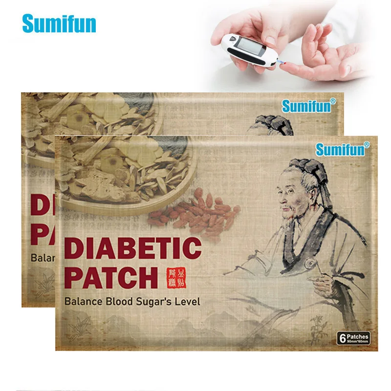 

6Pcs/bag Herbal Extract Diabetic Patch Reduce Glucose Content Stabilizes Blood Sugar Level Diabetes Medical Plaster Health Care