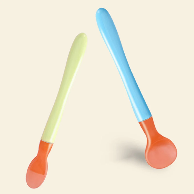 3 шт., безопасные Мягкие силиконовые детские ложки, посуда для кормления, посуда для детей, столовые приборы, набор ложек для кормления детей