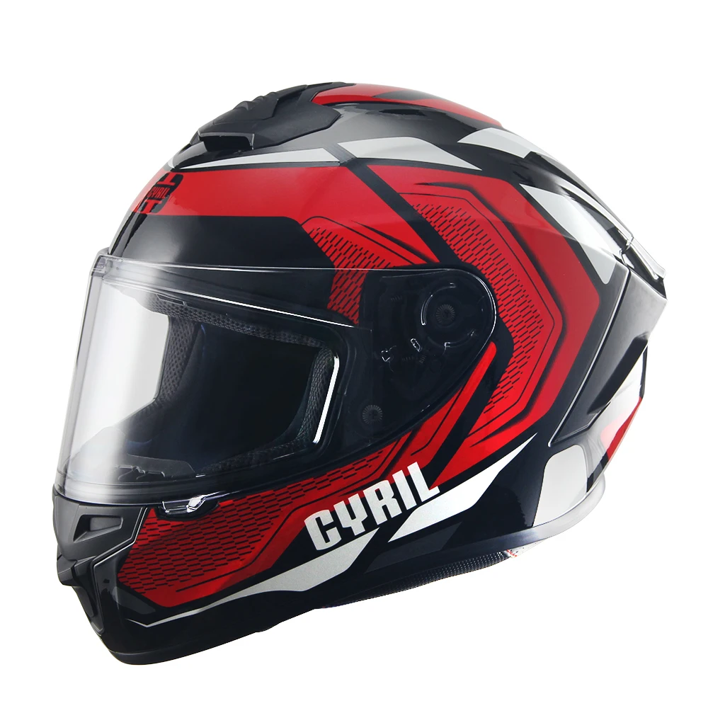 CYRIL Red Blue Green Rock Unisex Stylish Print ECE/DOT Protective Full Face Motorcycle Helmet for Motocross Racing Accessries enlarge