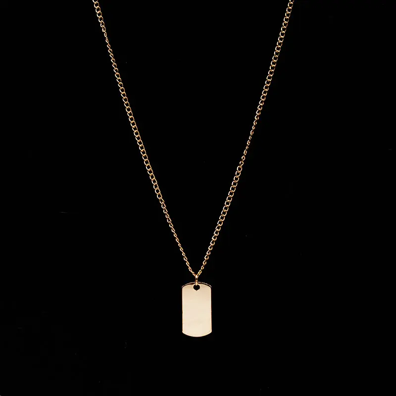 Простая новая Длинная цепочка с подвеской ожерелье женское золотое серебро