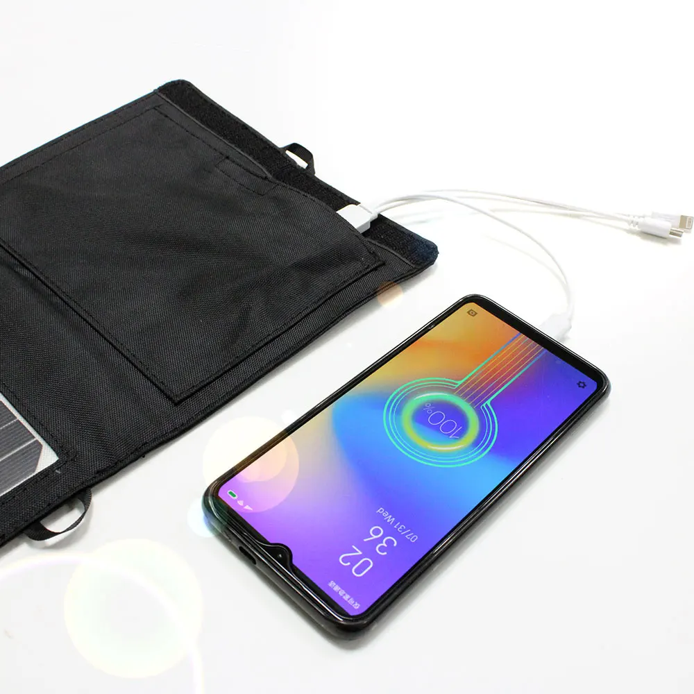 RG складная солнечная Зарядное устройство 14W портативный с быстрой зарядкой