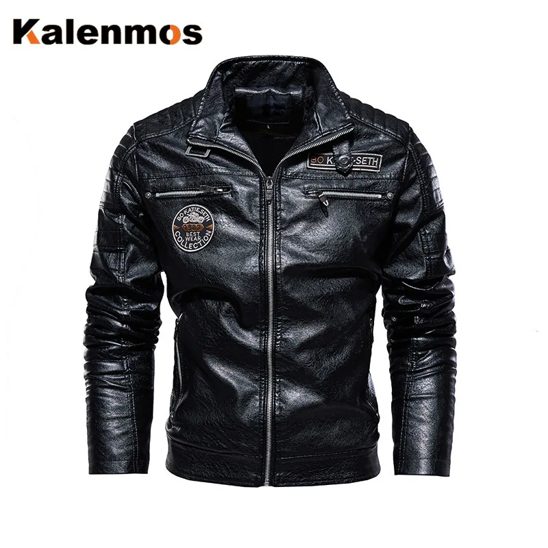 

PU Leather Coat Jacket Men Spring Fall Top Slim Streetwear Gothic Moto Biker Punk Mens Coats Mens Jackets Men Motorcycle Pilot