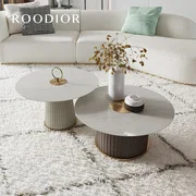 

Italian style light luxury coffee table, modern Hong Kong style creative round simple tea table designer furniture