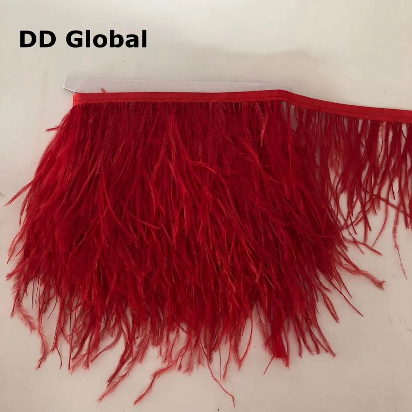 Цена 1 метр фиолетовый цвет окрашенное перо страуса отделка бахромой сшитая на