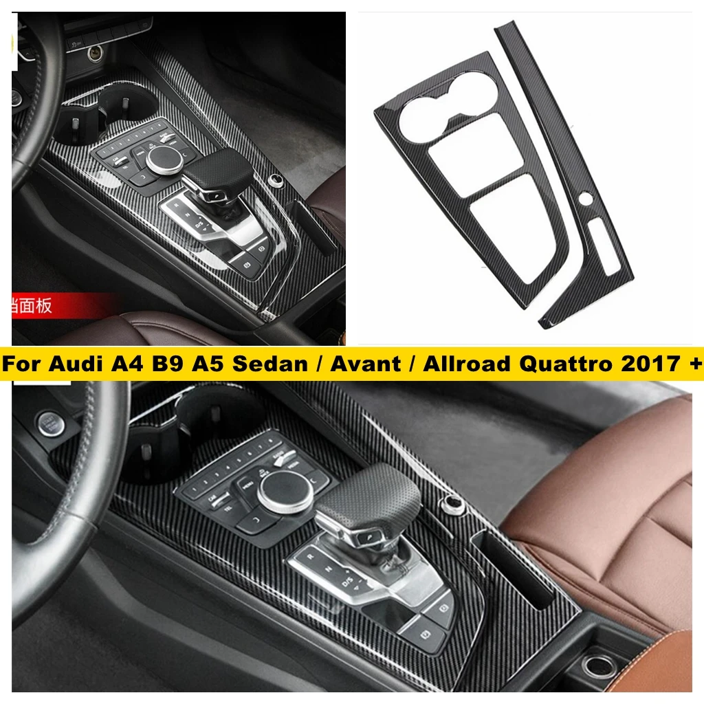 Gear Shift Control Center Console Stall Water Cup Panel Cover Trim For Audi A4 B9 A5 Sedan / Avant / Allroad Quattro 2017 - 2020