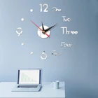 Цифровые настенные часы сделай сам, 3d-часы с зеркальной поверхностью, бесшумные украшения для дома и офиса, для спальни и офиса