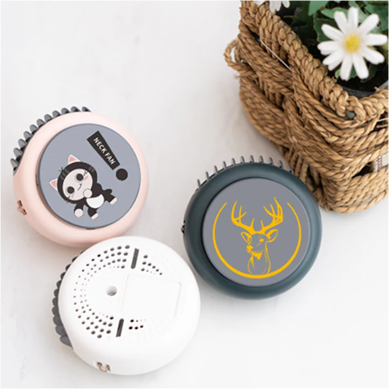 

Portable Fan Electric Quiet Mini Cooling Fan Neck Fan Plastic Rechargeable for Home Office Outdoor With An Adjustable Lanyard