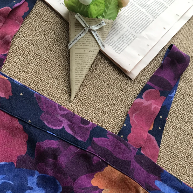 

100% viscose flower printing Wild Strap Women Top Camis women summer tank top with little star