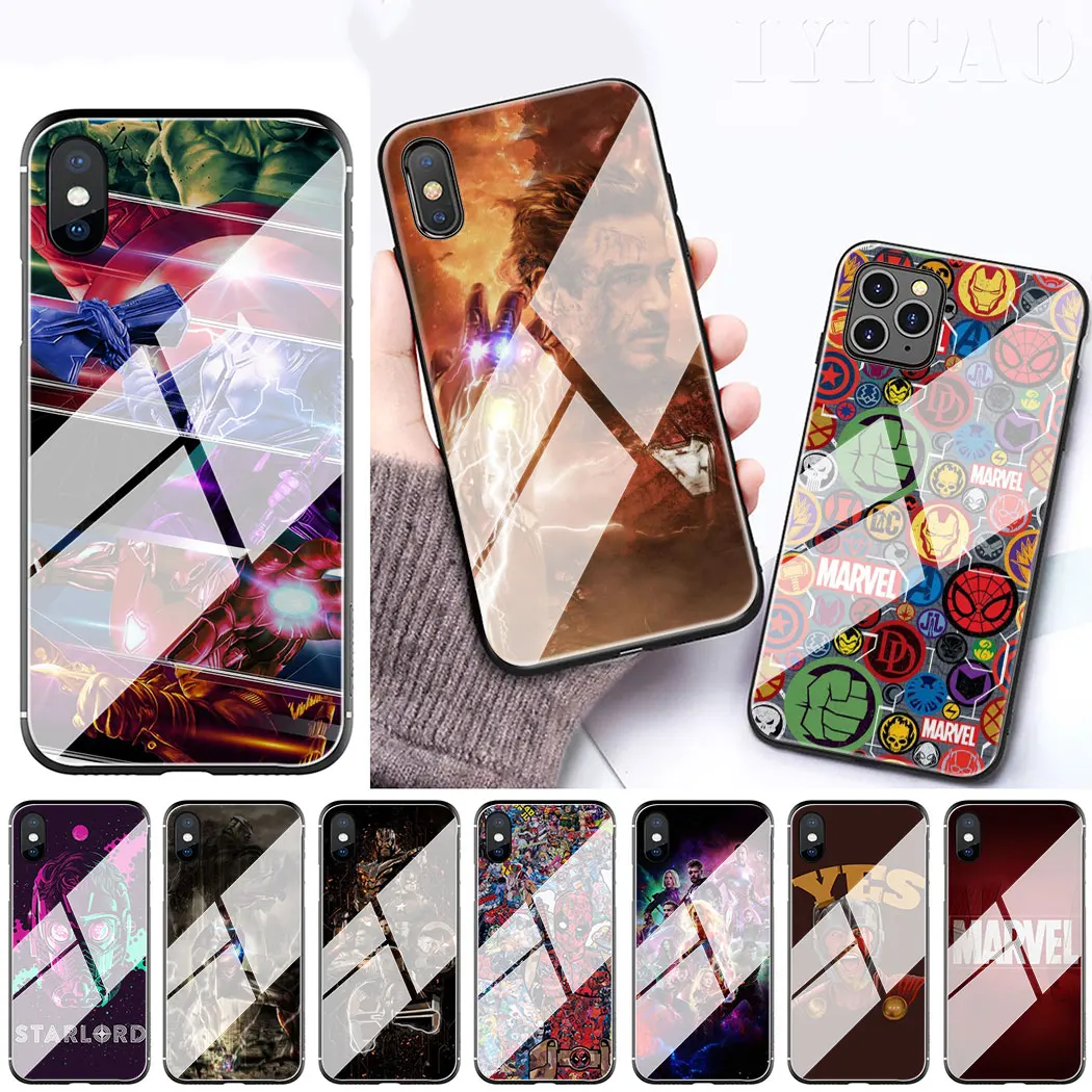 Чехол для телефона IYICAO с закаленным стеклом Apple iPhone 11 Pro XS Max XR X 8 7 6S Plus