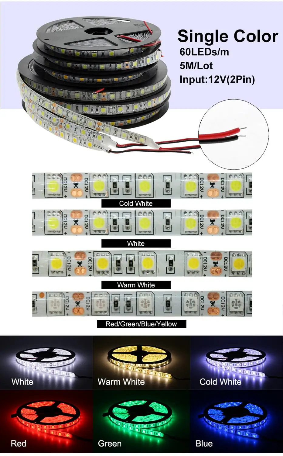 Светодиодная лента 5050 DC12V 60 светодиодов/м светильник RGB RGBW 5050 Светодиодная лента 300 светодиодов 5 м/лот