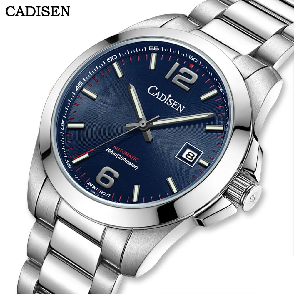 

CADISEN 39mm Men Automatic Mechanical Watch 2021 Luxury 200m Waterproof Sapphire Crystal Luminous Date MIYOTA 8215 Watch for Men